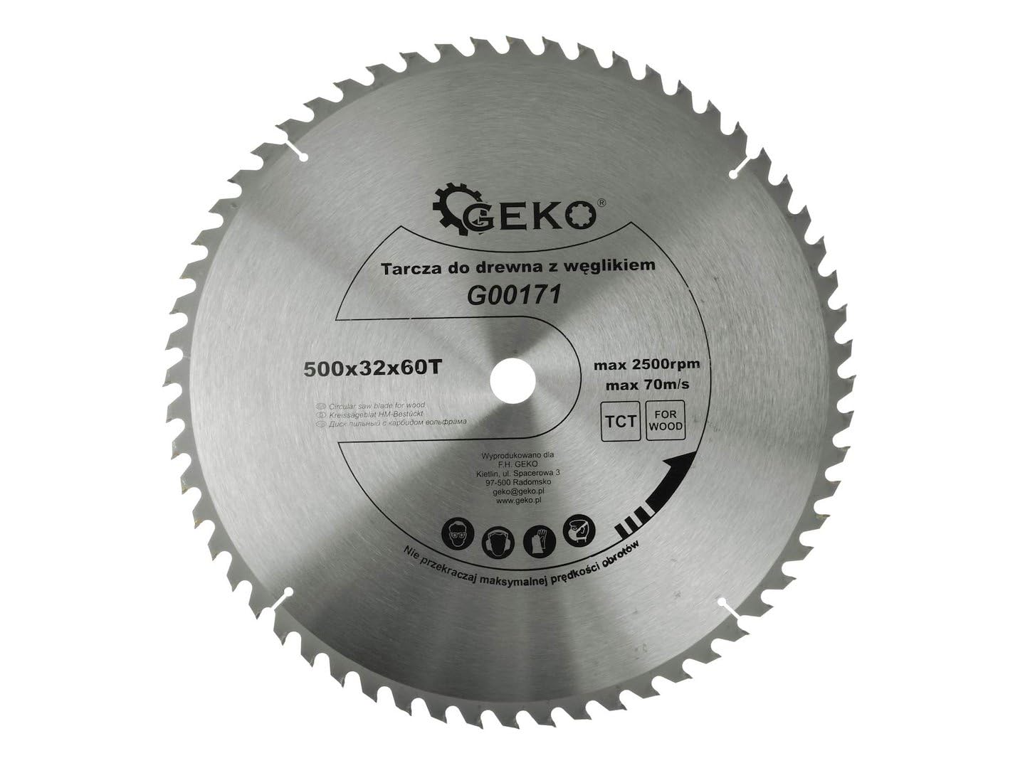 BSD Disque de coupe en bois 500 mm avec 60 dents - préréglage professionnel pour menuiserie et travaux de charpente. Haute qualité en acier de carbure.