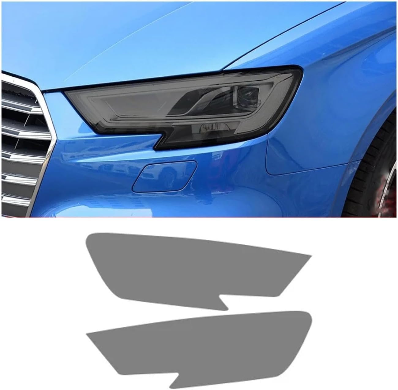 SamLng Car Front Light Film for A3 2017-2020 Light Controlled TPU Car Front Headlamp Protection Film Color Changing Car Headlight Film TPU Lamp Film Precut Headlight Protective Film