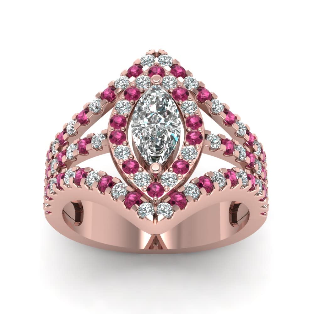 CustomizedGiftsChoose Your Gemstone Twisted Vine Diamond CZ Ring rose gold plated Heart Shape Side Stone Engagement Rings Everyday Jewelry Wedding Jewelry Handmade Gifts for Wife US Size 4 to 12