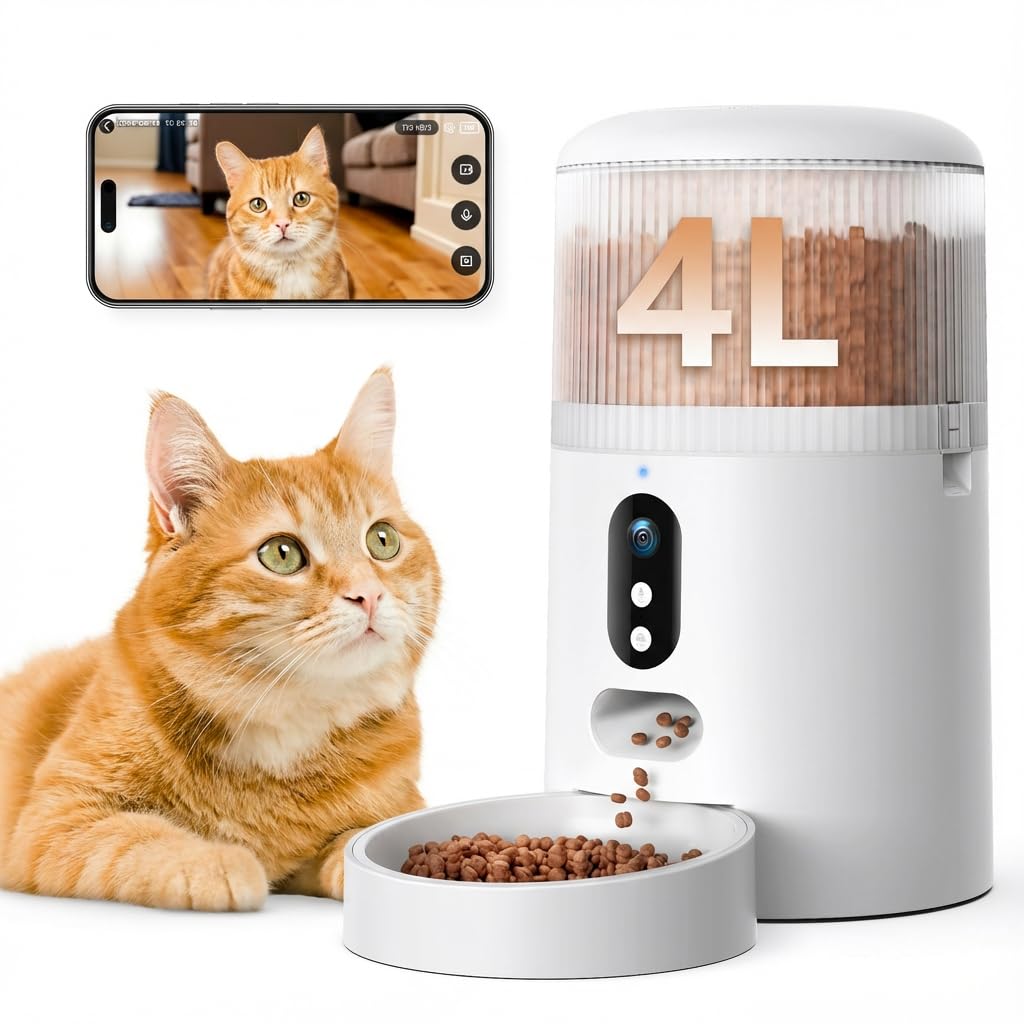 Amazon | Surfola 自動給餌器 猫 カメラ付き 中小型犬用 ペット 給餌器