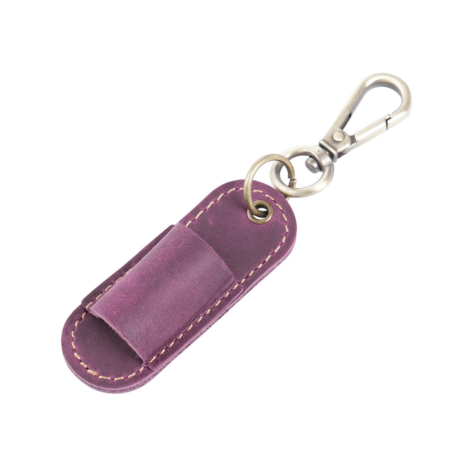 Kelisdi Purple Pen Lanyard Holder Pen Holder With Keychain Portable Pencil Protector For Clipboard Pu Leather Pu Leather With Keychain