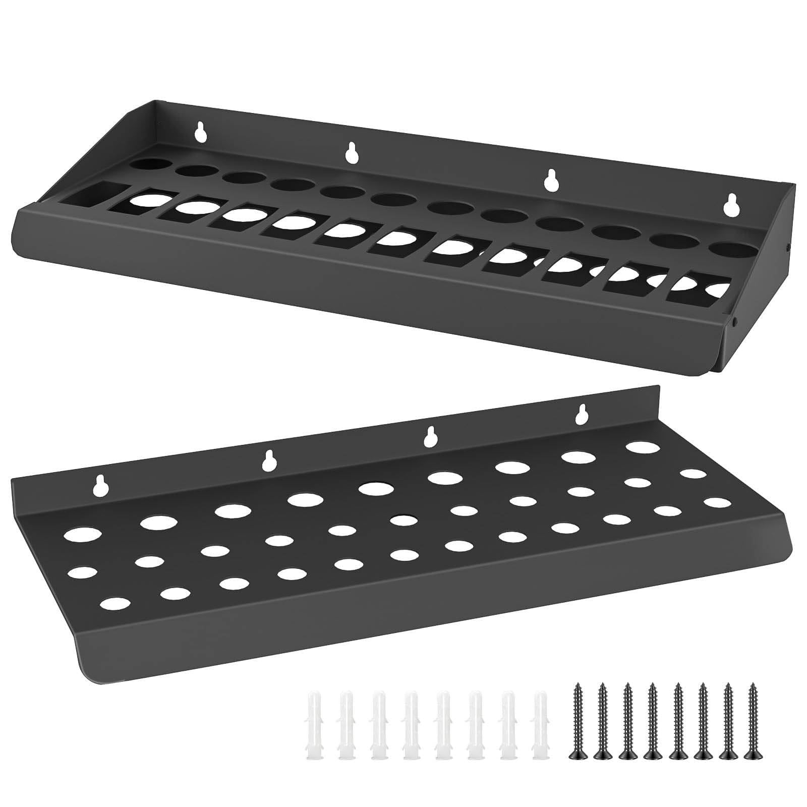HDOYTXXM 2 Pack Strong Wall Mounted Tool Planner Holds 32 Wrenches and 24 Pliers Alloy Steel Construction with Powder Varnished Finish Strong Wall Mounted Pliers Rack