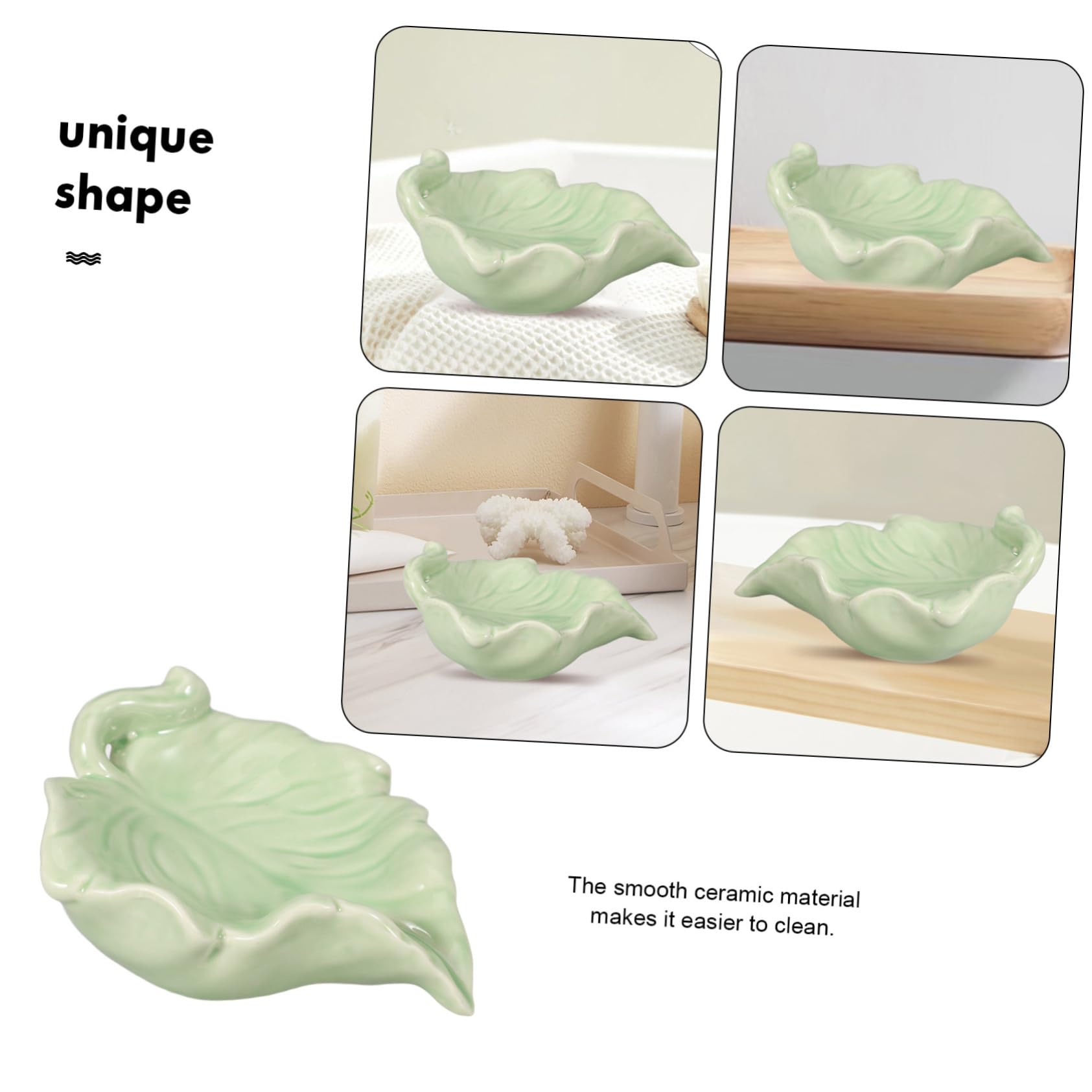 PRETYZOOM 3stücke Ceramic Self-draining Soap Dish Leaf Shape Praktischer Seifenhalter Mit Abflussdesign Für Bad Küche Und Hotel Stilvolle Seifenschale Keramik Für Bar Seife Und Kleine