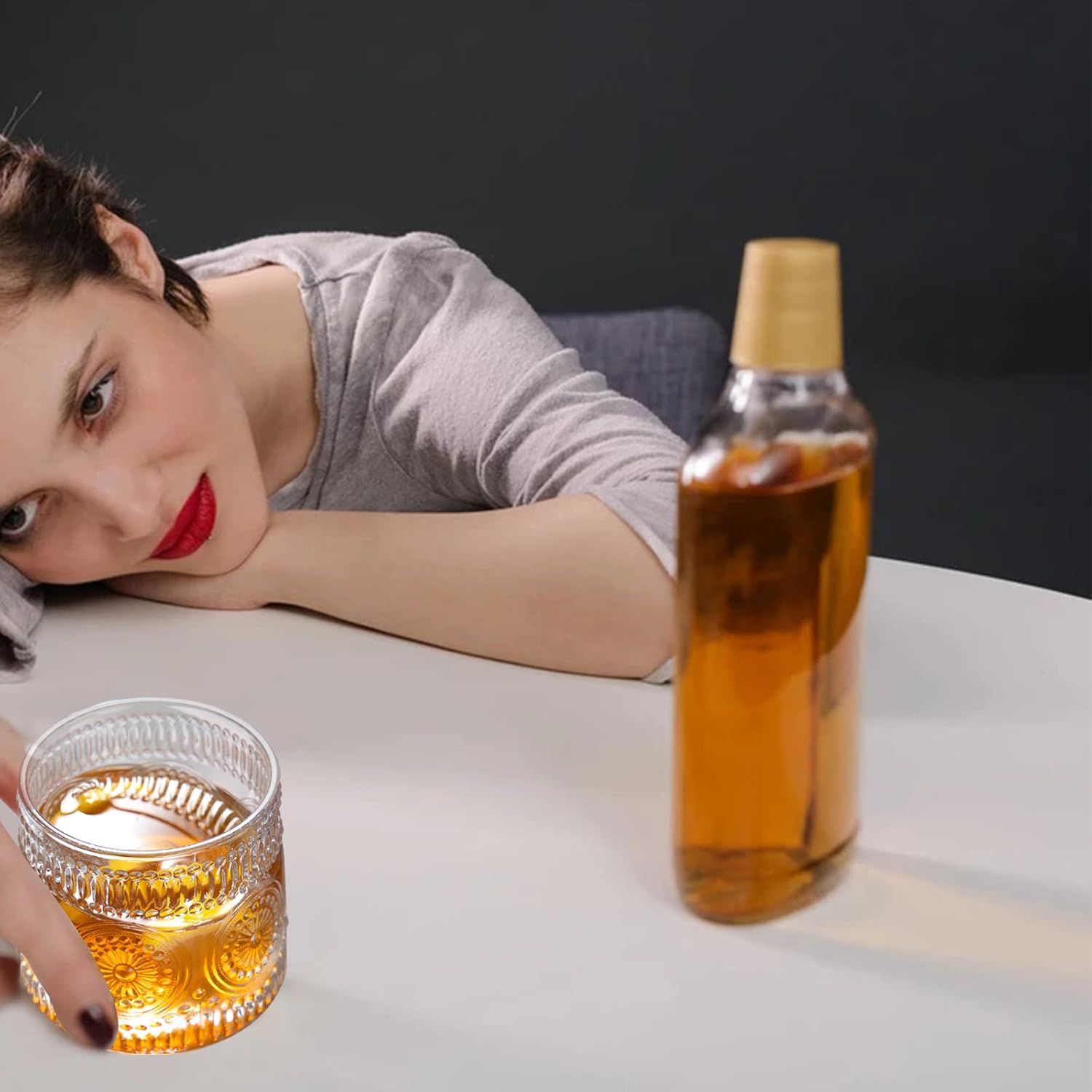 Whiskey Glasses set of 2, 9 Oz Crystal Rotating Whisky Tumblers, gift box for Bourbon & Scoth & Vodka, whiskey drinks etc - Image 6