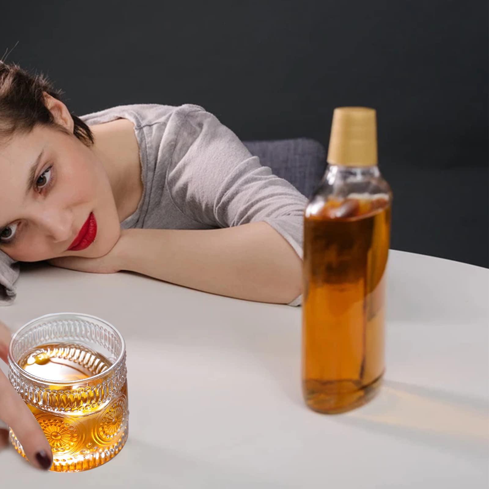 Zestaw 2 szklanek do whisky, 255 ml bez ołowiu kryształowy kubek do whisky, wyroby do picia pudełko prezentowe do szkockiej, burbonu, ginu, tonika i ni koktajlu itp
