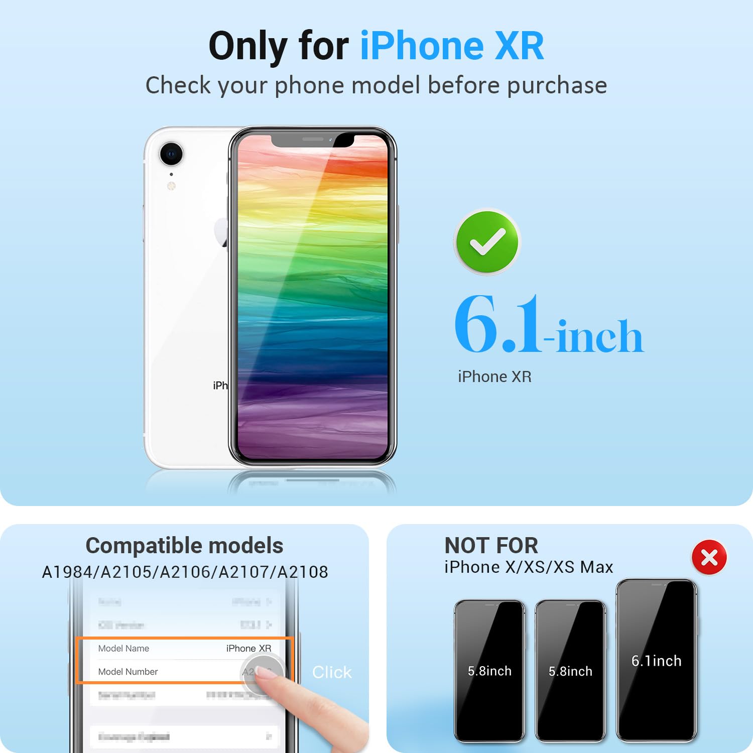Écran FHD pour iPhone XR LCD de Remplacement 6,1 Pouces Écran Tactile avec 3D Touch Digitizer Outils de Réparation et Film Protecteur Inclus