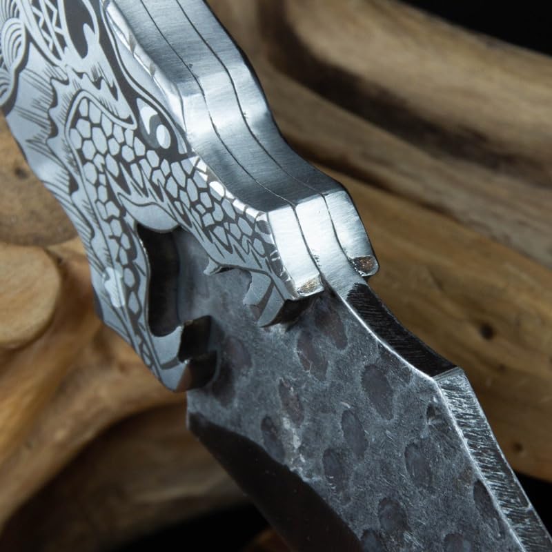 Meat Cleaver,Cleaver Knife 7.5 Inch Chopper Knife Sharp Long Machete Hunting Hatchet Handmade Forged Longquan Kitchen Knives Big Bone Poultry Tools