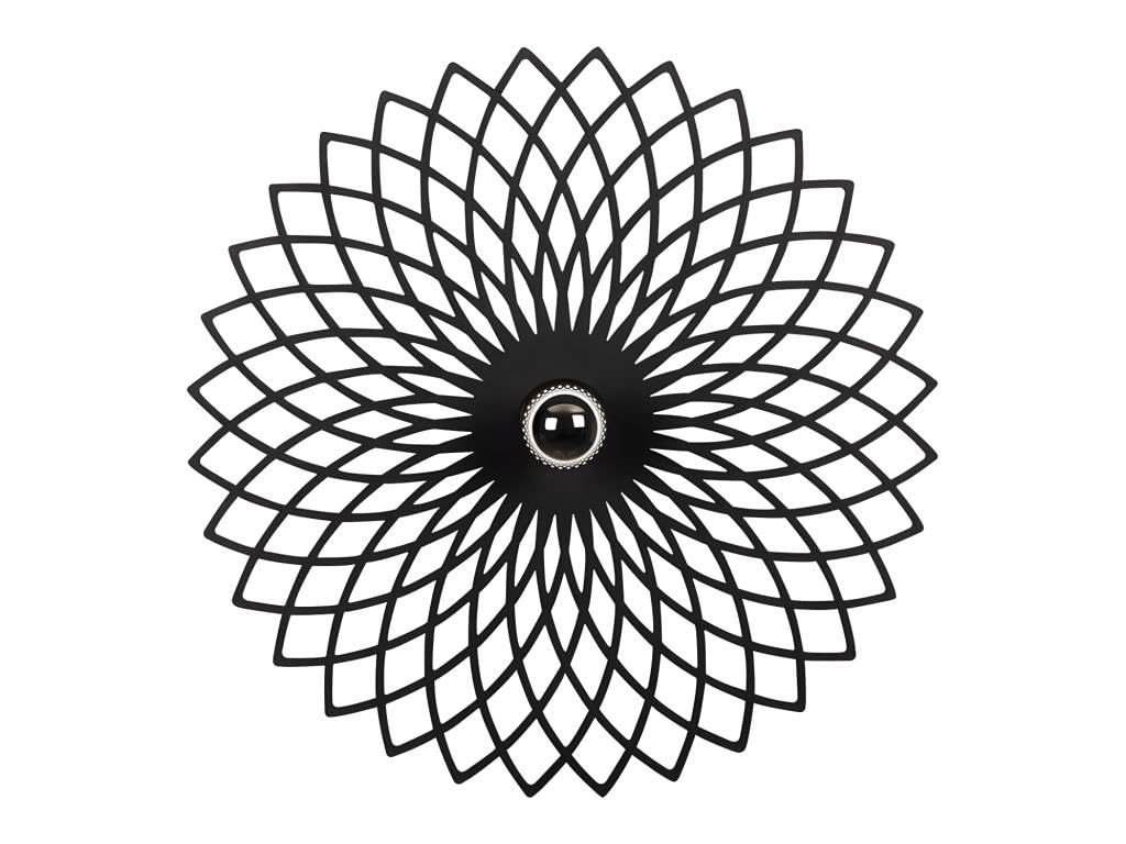 Vente-unique - Applique murale en métal - D. 50 cm - Noir - FOLINA