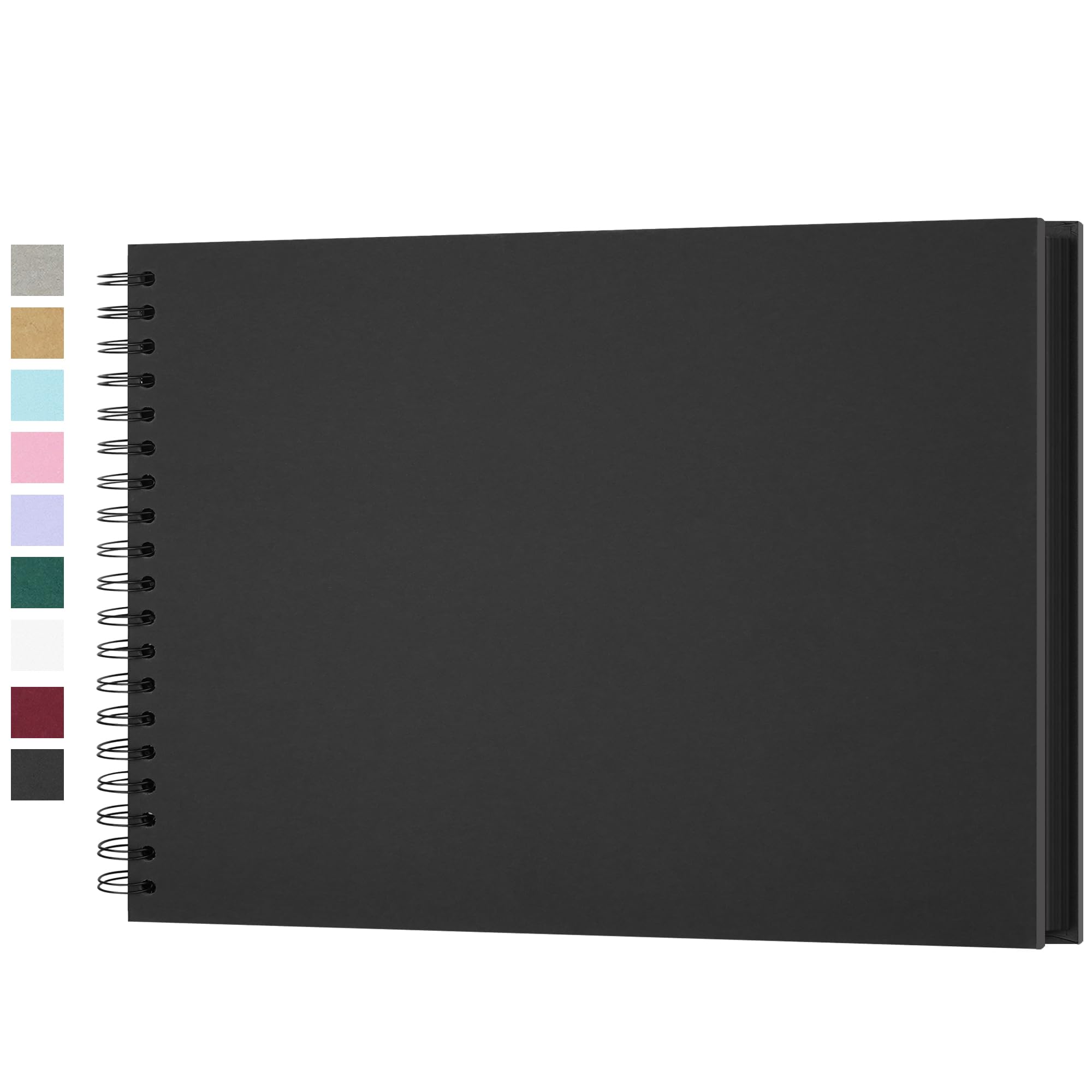 Yopih DIY Scrapbook Album 28x20.5 cm Hardcover Kraft Paper Scrap Book with 20 Sheets Memory Book for Family and Wedding Photography Black