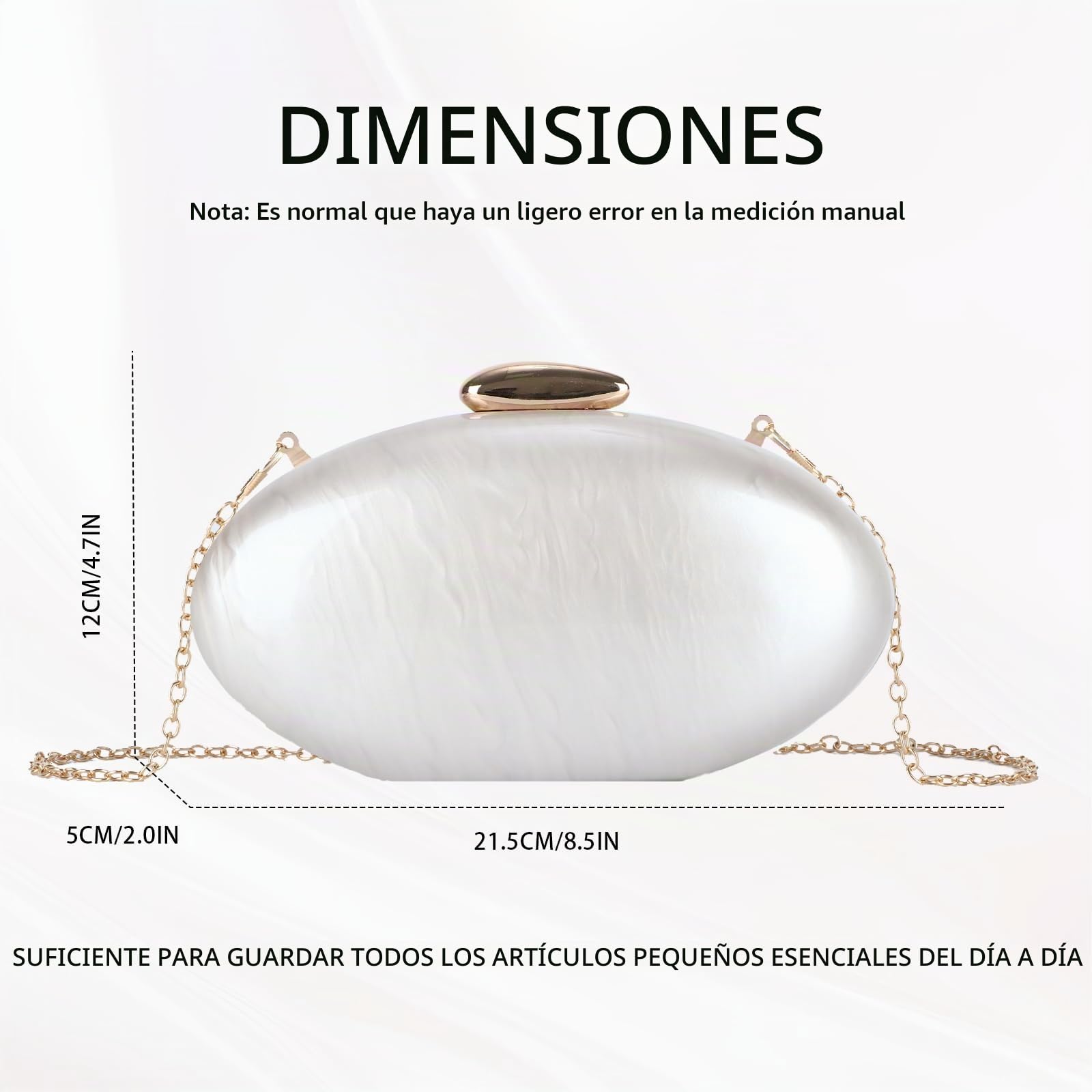 Mujeres Shell acrílico embrague bolsos elegantes boda pequeños bolsos de hombro
