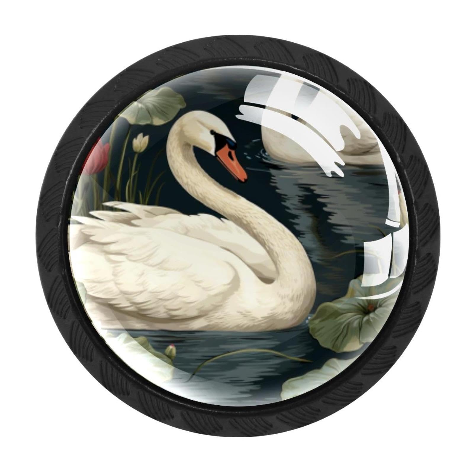 Chenzzzz Multicolored 03 4 Pack Swan Kitchen Cabinet Knobs Drawer Knobs Door Dresser Handles For Personalized Gifts Great For Any Occasion