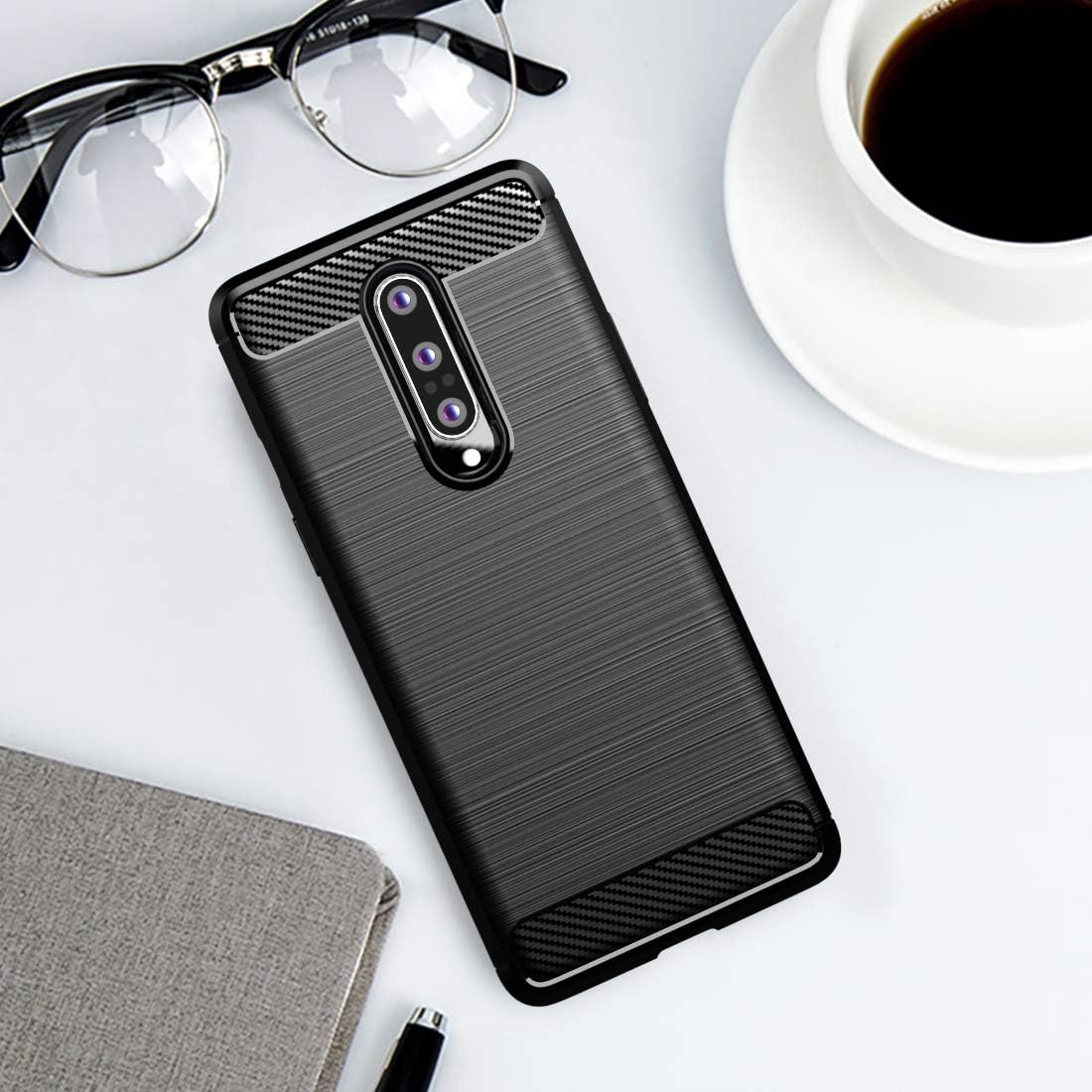 Osophter for Oneplus 8 Case [Not Compatible with Oneplus 8T],1+8 Case Shock-Absorption Flexible TPU Rubber Protective Phone Cover for One Plus 8(Black)