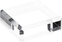 Vista 4 de Plymor Base de exhibición biselada cuadrada de acrílico pulido transparente, 2" W x 2" D x 1" H
