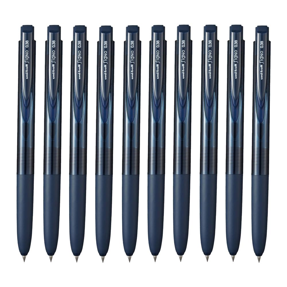 Mitsubishi Pencil Signo RT1 UMN-155-38 Stylo à bille Uni 0,38 mm Bleu Noir [Lot de 10] Articles de reçus UMN15538.64