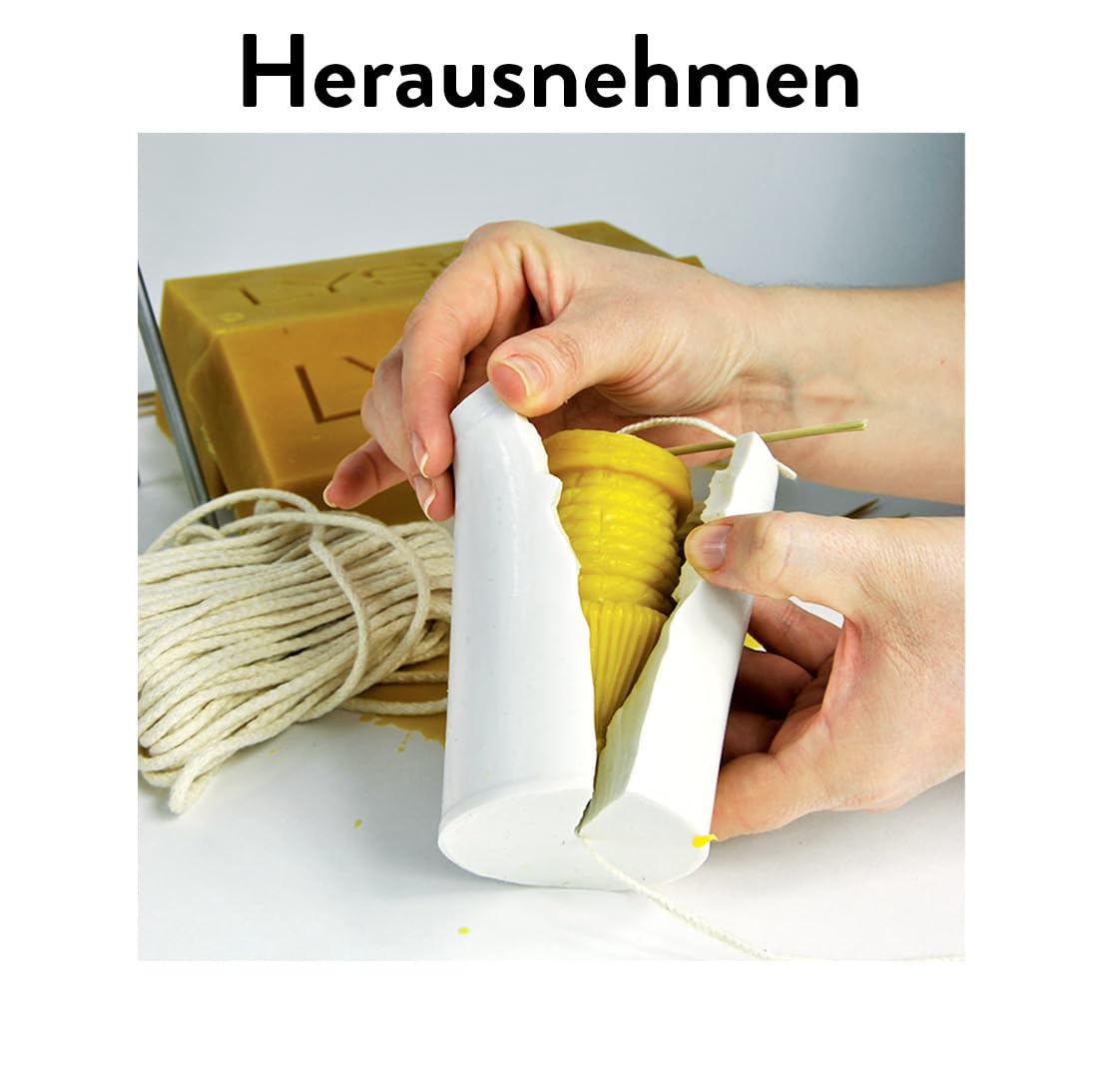 Kerzengießform Stabkerze Silikonform Kerzen Bienenwachs Bienen Imkerei verschiedene Größen, 400 x 50 mm