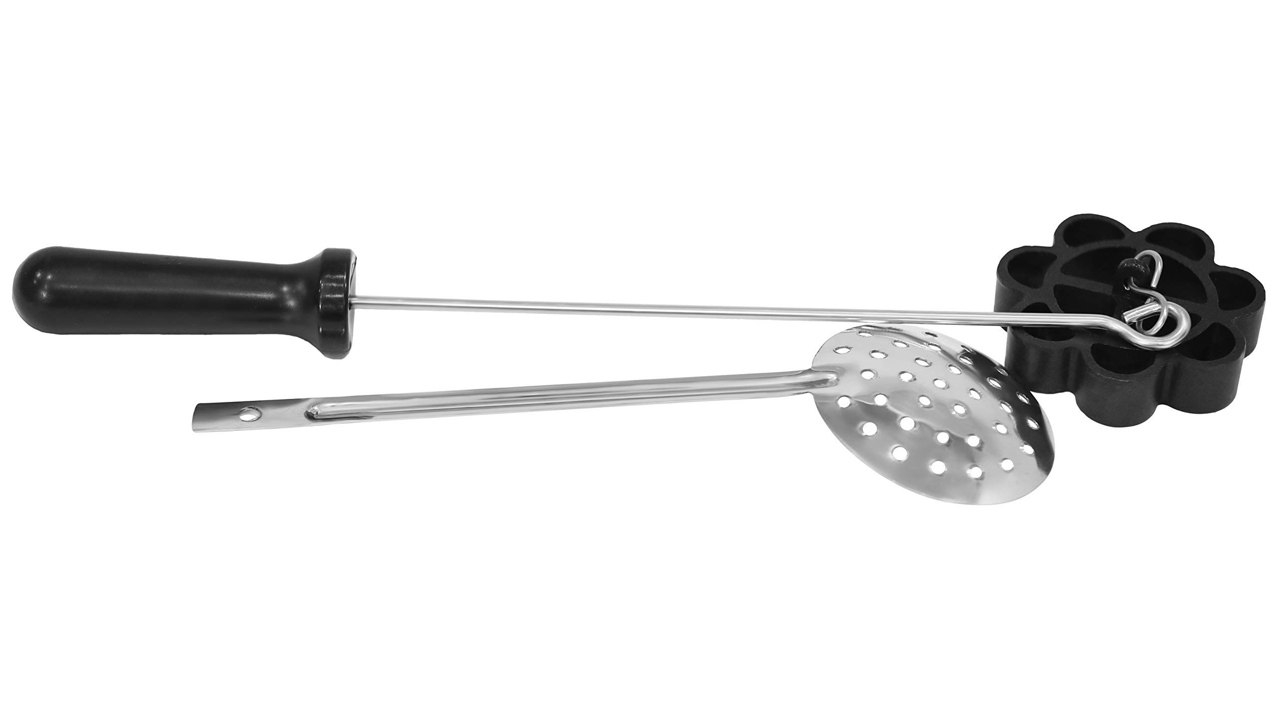FLORA AND CO Non Stick Rose Cookie Maker, Achappam Maker, Achhu Murukku with Free Steel Skimmer Spoon 1