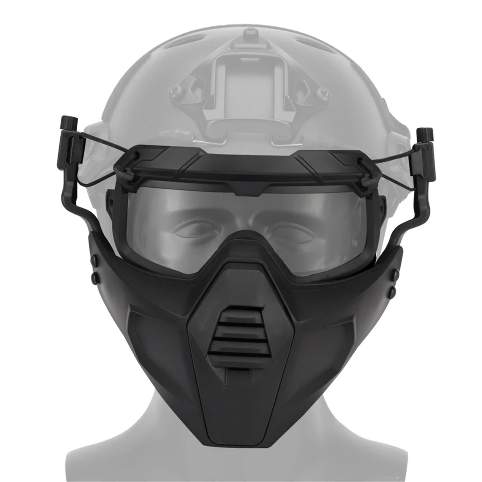 Masque tactique fendu WLXW avec lunettes de protection intégrées