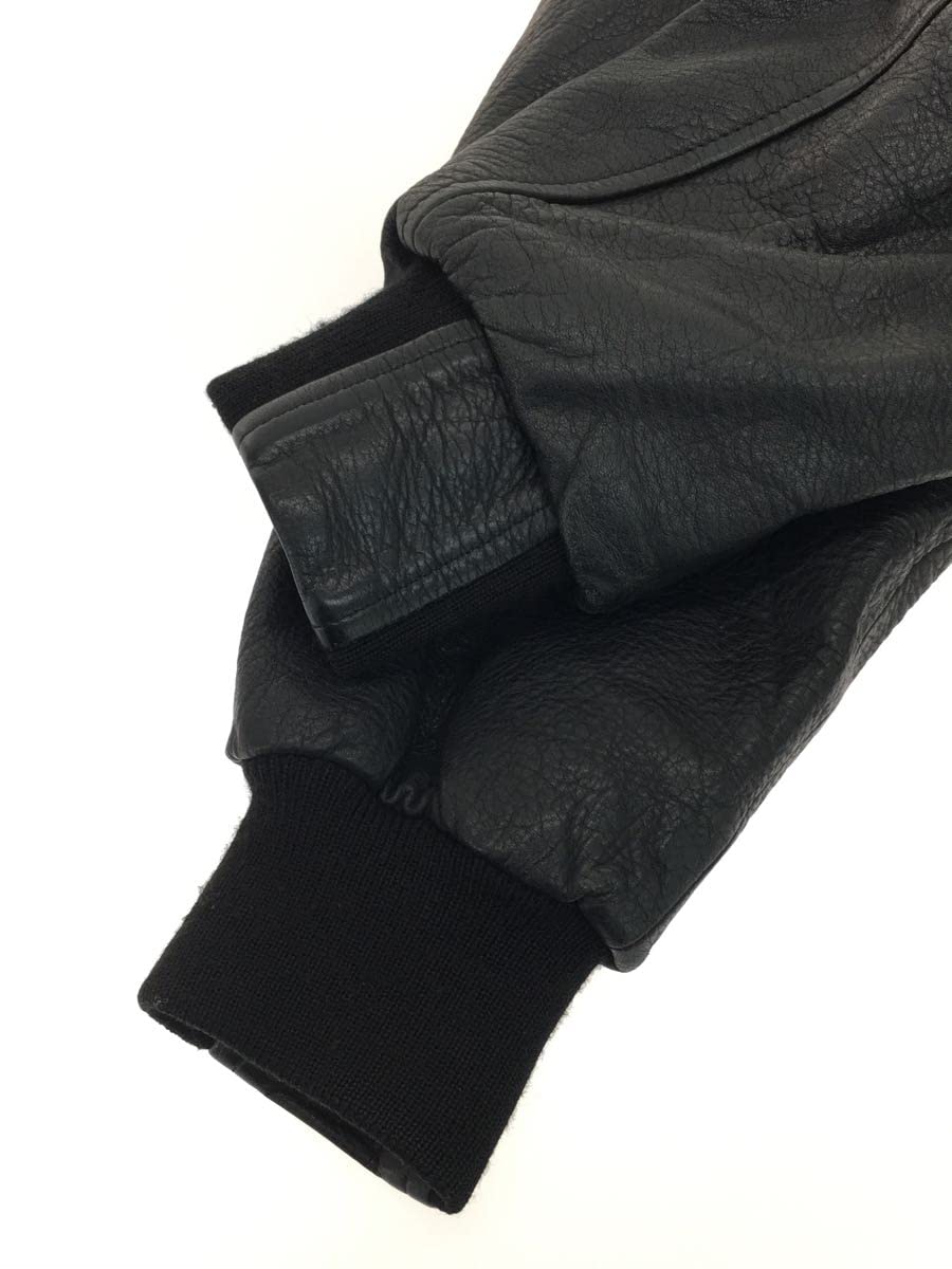 Amazon.co.jp: KUSHITANI レザージャケット ブルゾン M 牛革 BLK 無地