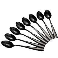 Vista 7 de Teyyvn Cucharas de té de acero inoxidable de 16 piezas, cuchara pequeña negra