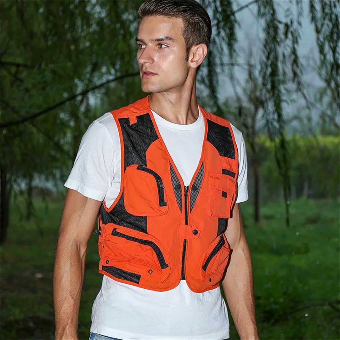 Chaleco de pesca de verano para hombre, chaleco de pesca con mosca, chaleco de malla con múltiples bolsillos
