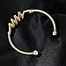 YOHAX Hip Hop Bracelet Fashion Open Stainless Steel Bracelet Simple Hip Hop Men's and Women's Bracelet (golden, geometry)
