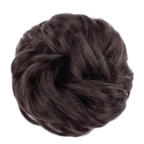 Miniatura 2 de 1 extensión de pelo desordenado con coletero rizado, ondulado, desordenado, sintético para mujeres, postizo en forma de dona ondulado sintético