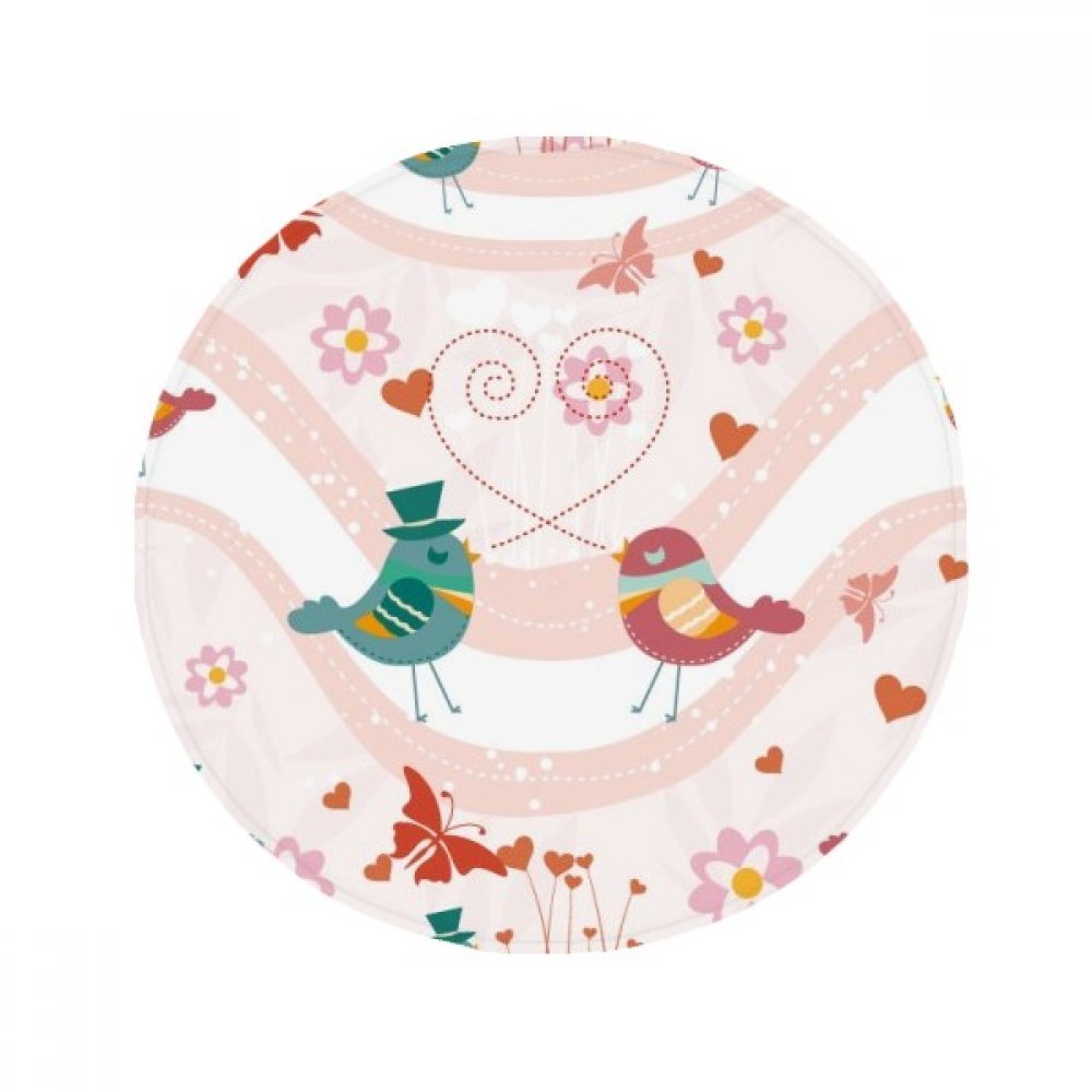 Tapis rond oiseaux d'amour 80cm pour égayer votre cuisine et salon