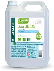 Biowash Lava Louças Sensitive 5L Hipoalergênico Sem Fragrância Concentrado