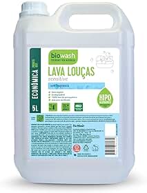 Biowash Lava Louças Sensitive 5L Hipoalergênico Sem Fragrância Concentrado