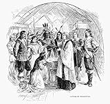 Taufe von Pocahontas Nthe Taufe der Indianerprinzessin Pocahontas bei Jamestown Virginia 1613 oder 1614 Holzgravur 19. Jahrhundert
