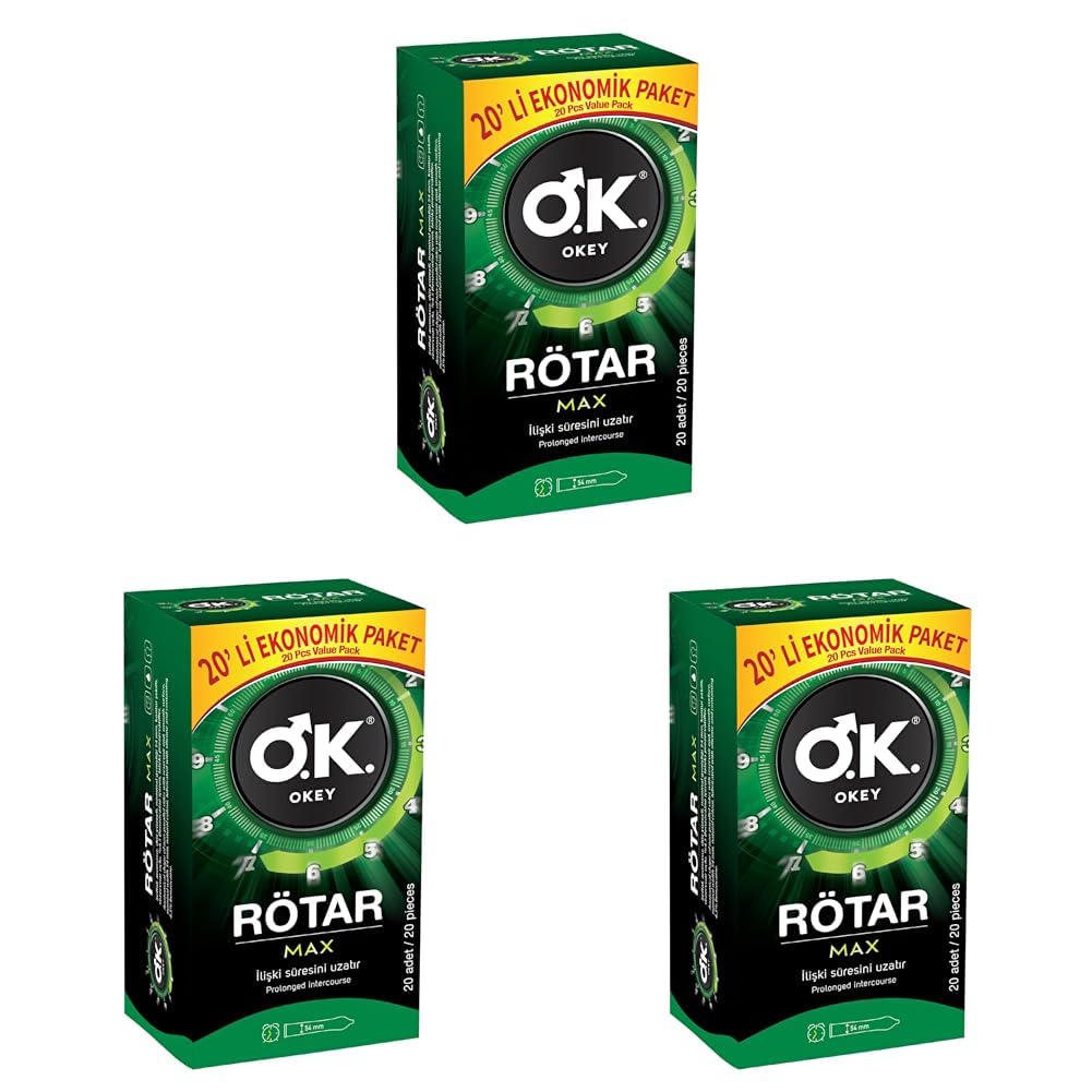 OKEY Rötar Max Prezervatif, 20'li (3 paketi)
