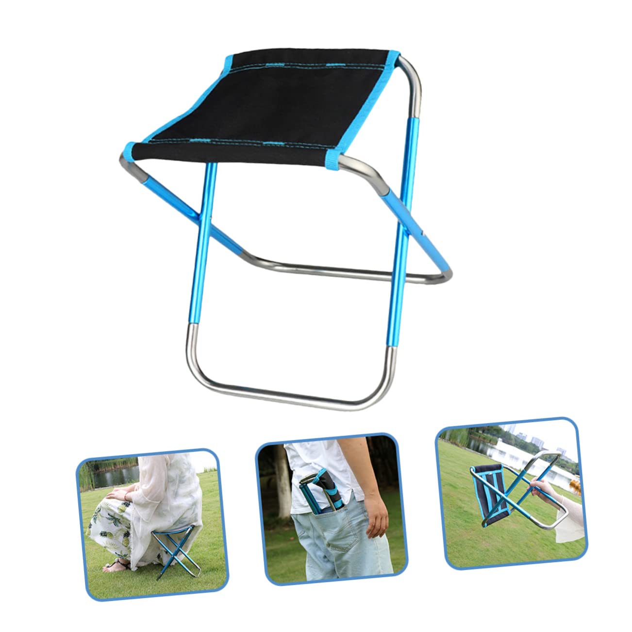 KOMBIUDA Sgabello da Campeggio Sgabello Portatile Piccolo Accessorio da Spiaggia Comodo Multifunzione Materiale di Resistente
