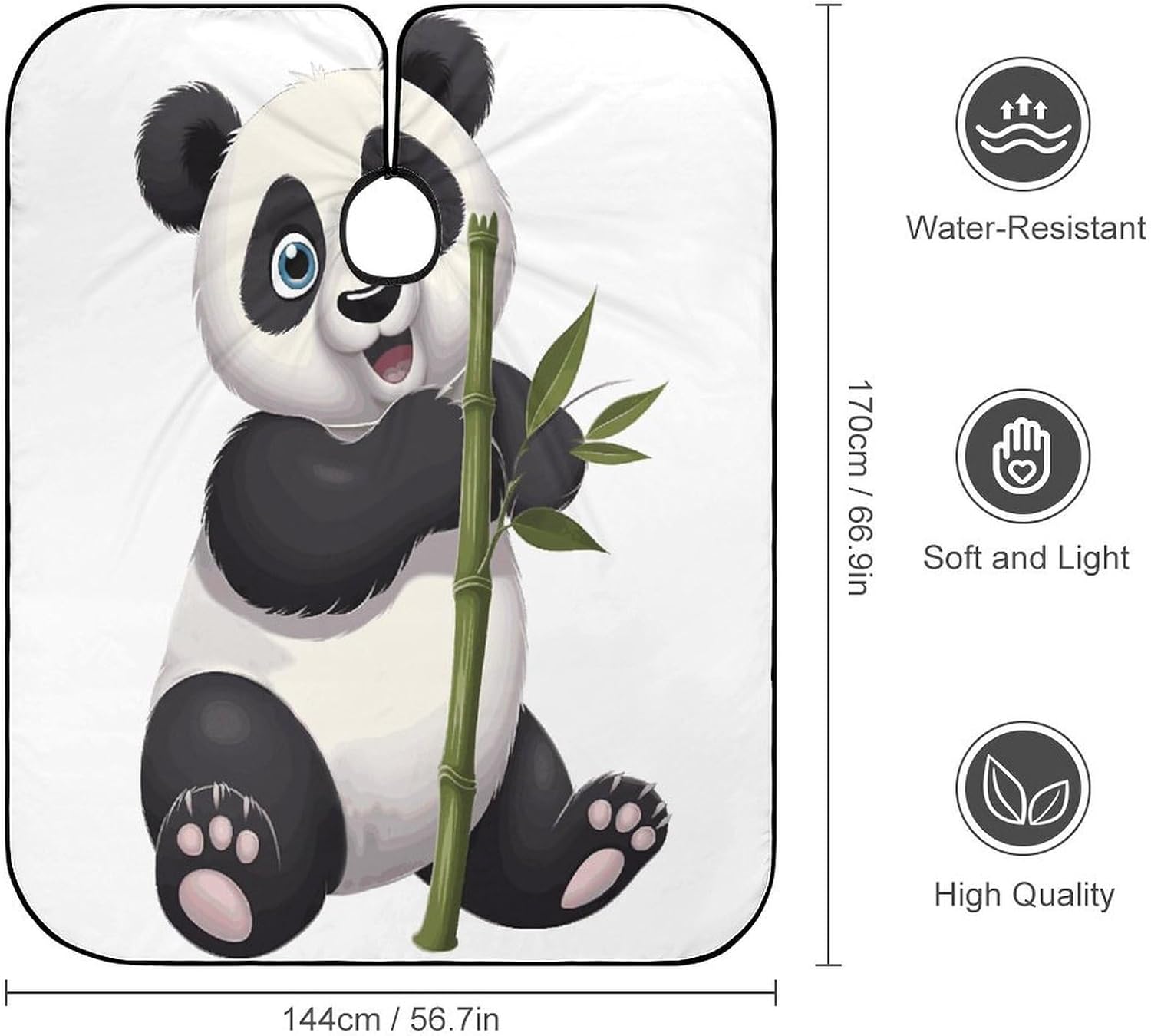 Naughty Panda Apron for Women Men,Barber Cape with Adjustable Snap Closure,Hair Cutting Cape,66.9 X 56.7 Inches for Hair Dye, Comb-out, Styling, Shampoo