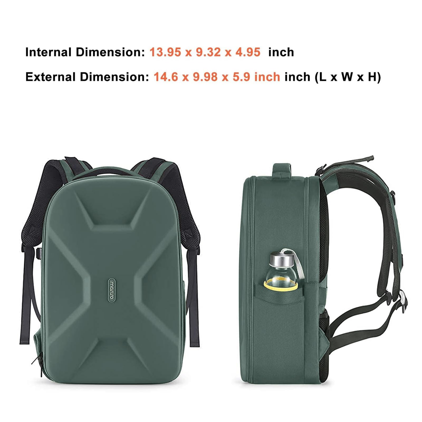 MOSISO Camera Mochila, DSLR/SLR/Mirrorless Fotografía Cámara Bolsa Abierto Total Impermeable Funda Dura con Inserto&Soporte Trípode&Laptop Compartimento Compatible con Canon/Nikon/Sony,Verde Esmeralda
