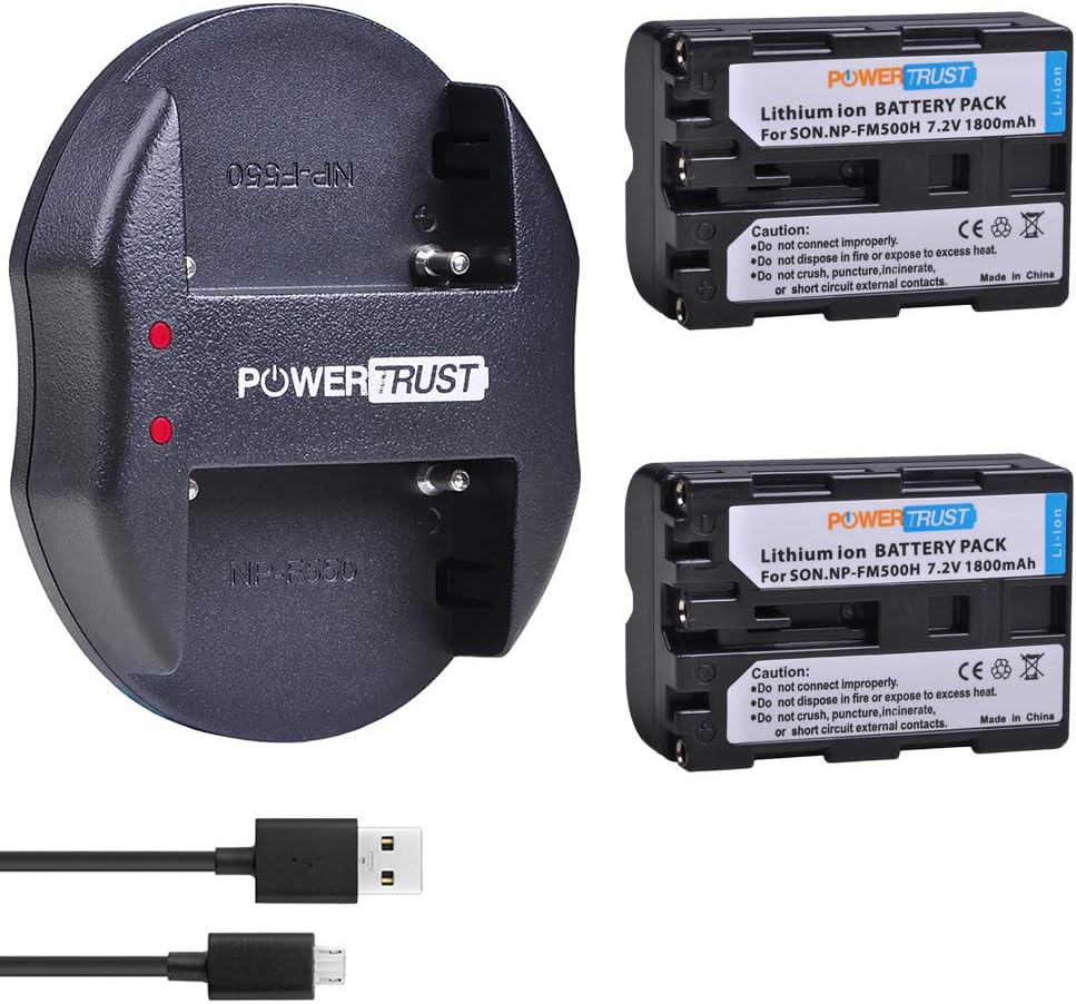 DSTE 2pcs NP-FM500H Li-ion Battery + Charger Compatible - Keystone 4