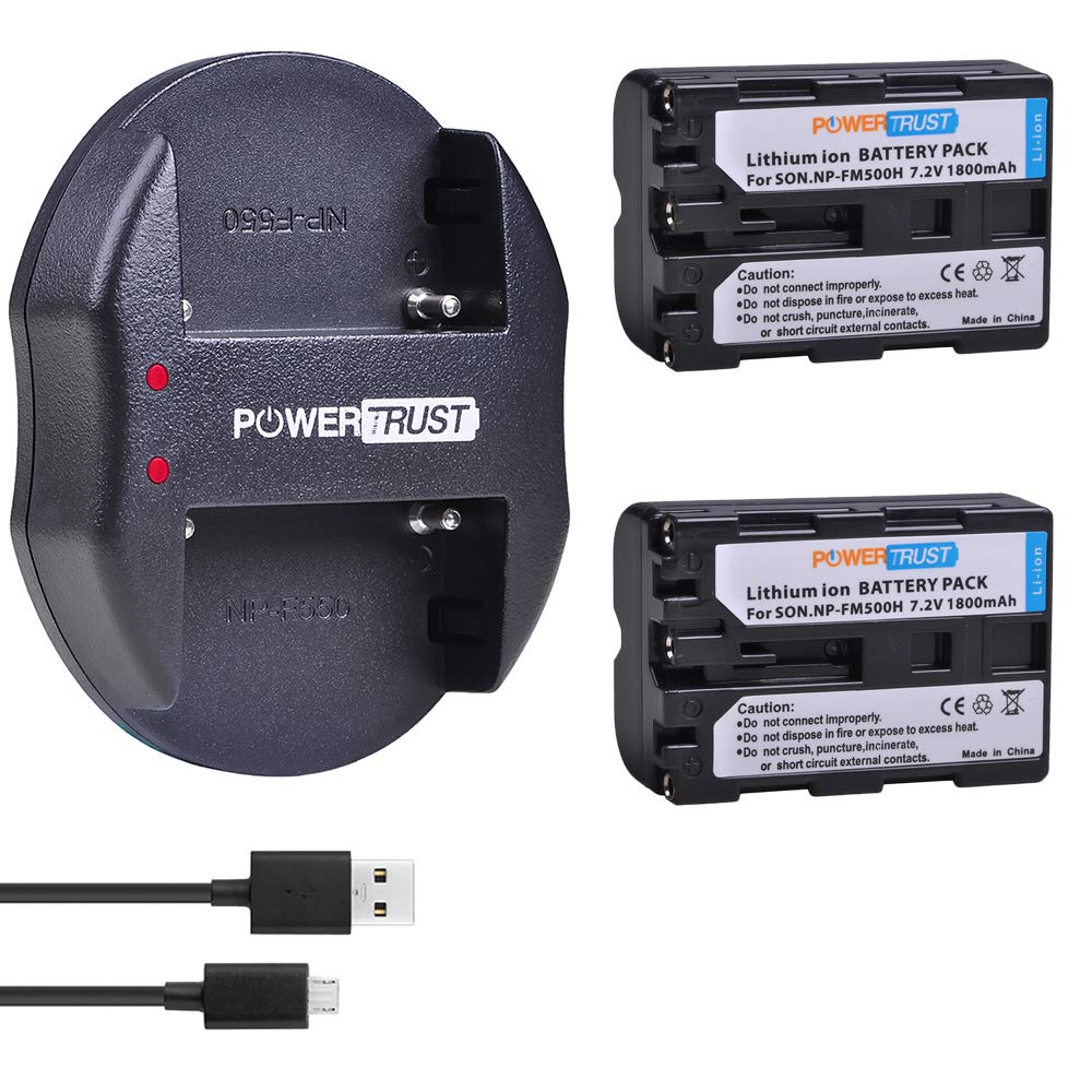 DSTE NP-FM500H Replacement Battery DC01E Charger Compatible with Sony A57 A58 A65 A77 A100 A200 A200 W A300 A350 A450 A500 A550 A560 A580 A700