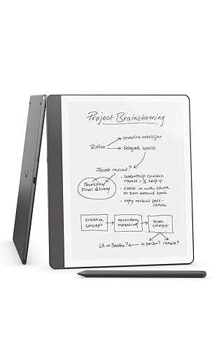 Amazon Kindle Scribe (32GB) - Your notes, documents and books, all in one place. With built-in AI notebook summarization. Includes Premium Pen - Tungsten - 32 GB - Tungsten - Without Kindle Unlimited