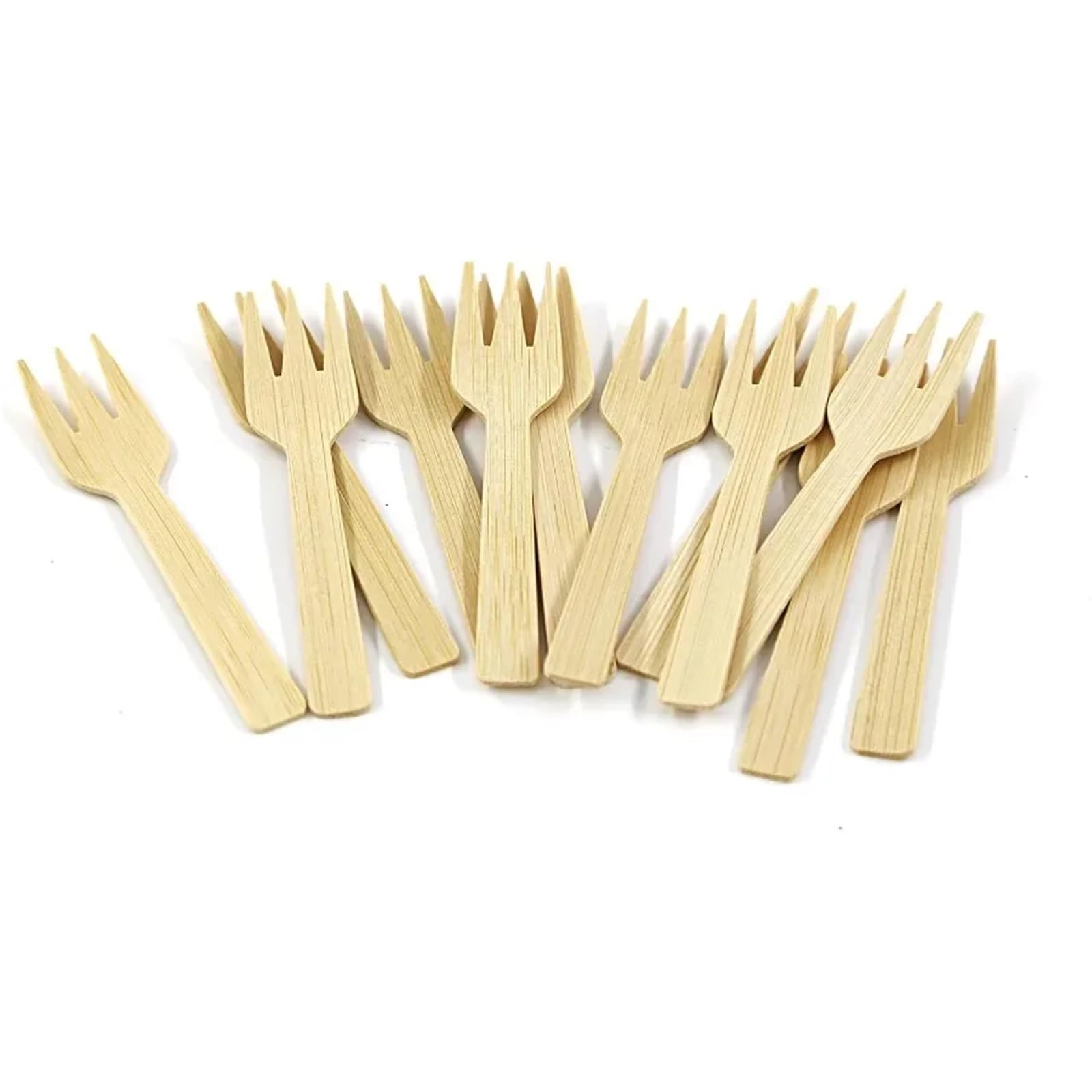 Forchette in bambù, 200 pezzi, mini forchettine in bambù, biodegradabili da 8,9 cm, usa e getta