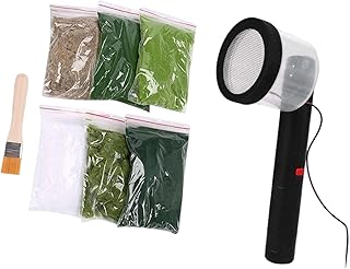 Static Grass Applicator Electrostatic Flocking Machine Flocking Portable for Modeling with Brush for Landscaping Hobby Craft Flock Static