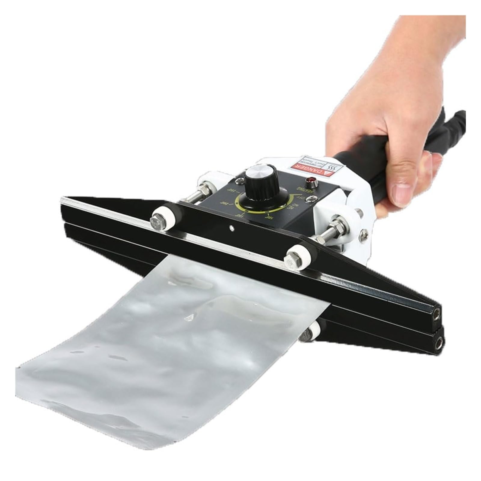 Sellador térmico de mano, máquina de sellado portátil de 800 W, ancho de sellado de 10 mm, temperatura ajustable de 0 a 300 °C para bolsas de papel de aluminio y mylar