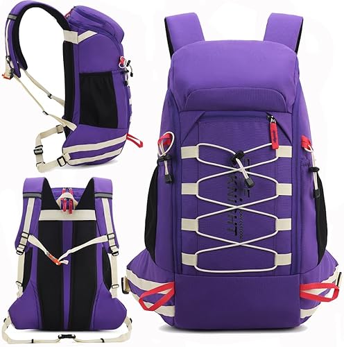 Miniatura 2 de Mochila de senderismo impermeable ligera de 40L con cubierta para lluvia, mochila de viaje para deportes al aire libre para acampar, escalada,