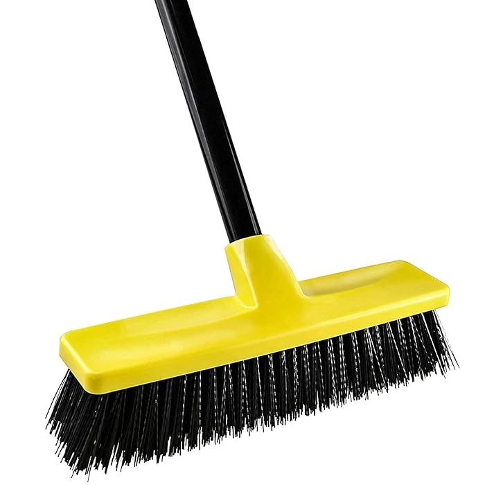 Buy Push Broom Outdoor Indoor Broom 12" Wide,59" Long Handle with Stiff