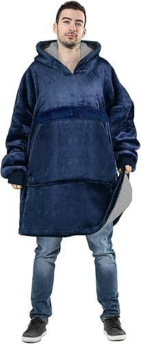 Tirrinia - Manta sudadera de tamaño grande de sherpa con capucha, cómoda, regalo para adultos, hombres, mujeres, adolescentes, esposa, novia