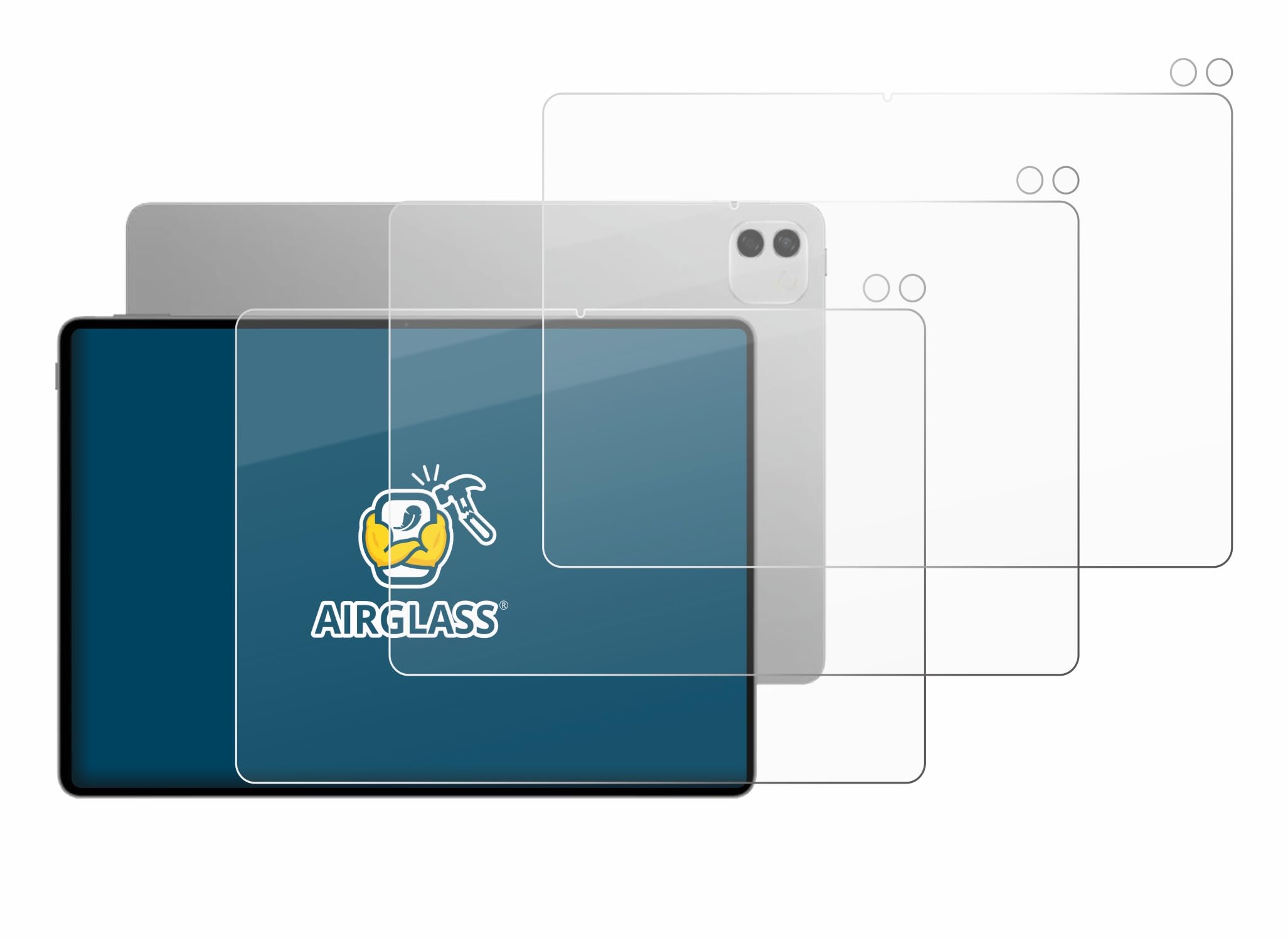 brotect 3 Pezzi Pellicola Vetro per Honor Magicpad 4 12.3" | (Fronte+Fotocamera) Chiara Protezione Schermo Made in Germany, Durezza 9H Anti-Graffio Glass Screen Protector