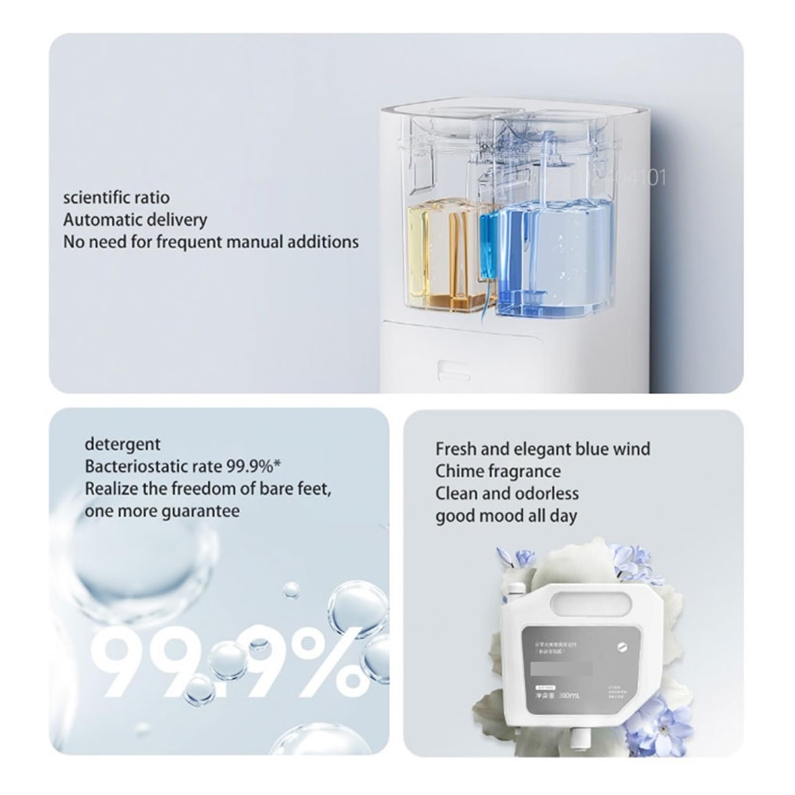 300 Ml Spezielle Bodenreinigungslösung, Kompatibel Mit XiaoMi MiJia Omni 1S/2 Pro Reinigungsflüssigkeit, Staubsaugerteile(3pcs)