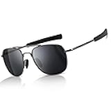 Men's Military Style Polarized Pilot Aviator Sunglasses Bayonet Temples