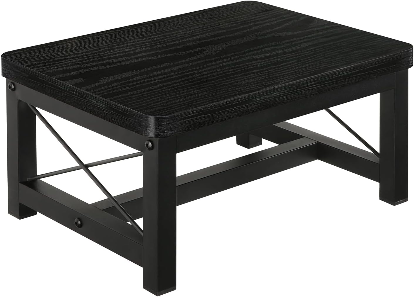 YINMIT Wooden Step Stool for Adults, Heavy Duty Step Stool with Non-Slip Feet, Bed Steps for High Beds for Adults, Wide Stepping Stool for Bedroom Kitchen, Hold Up to 500 LBS, Black