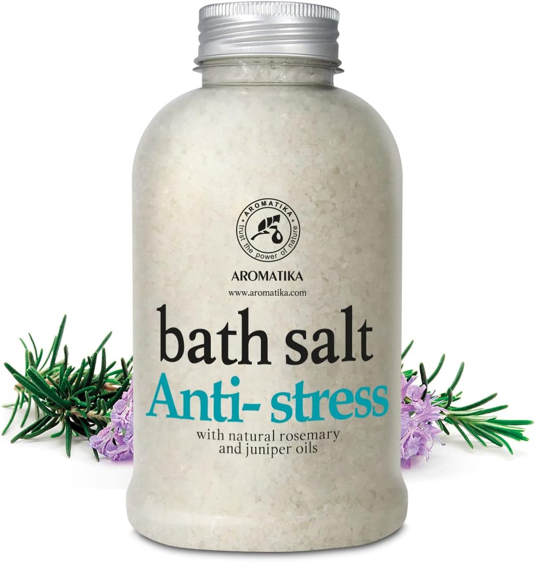 De-Stress Bath Salt 21.16 Oz w/Natural Rosemary & Juniper Oils - Natural Bath Sea Salts 600g - Best for Good Sleep - Relaxing - Calming - Body Care - Beauty - Aromatherapy - Image 2