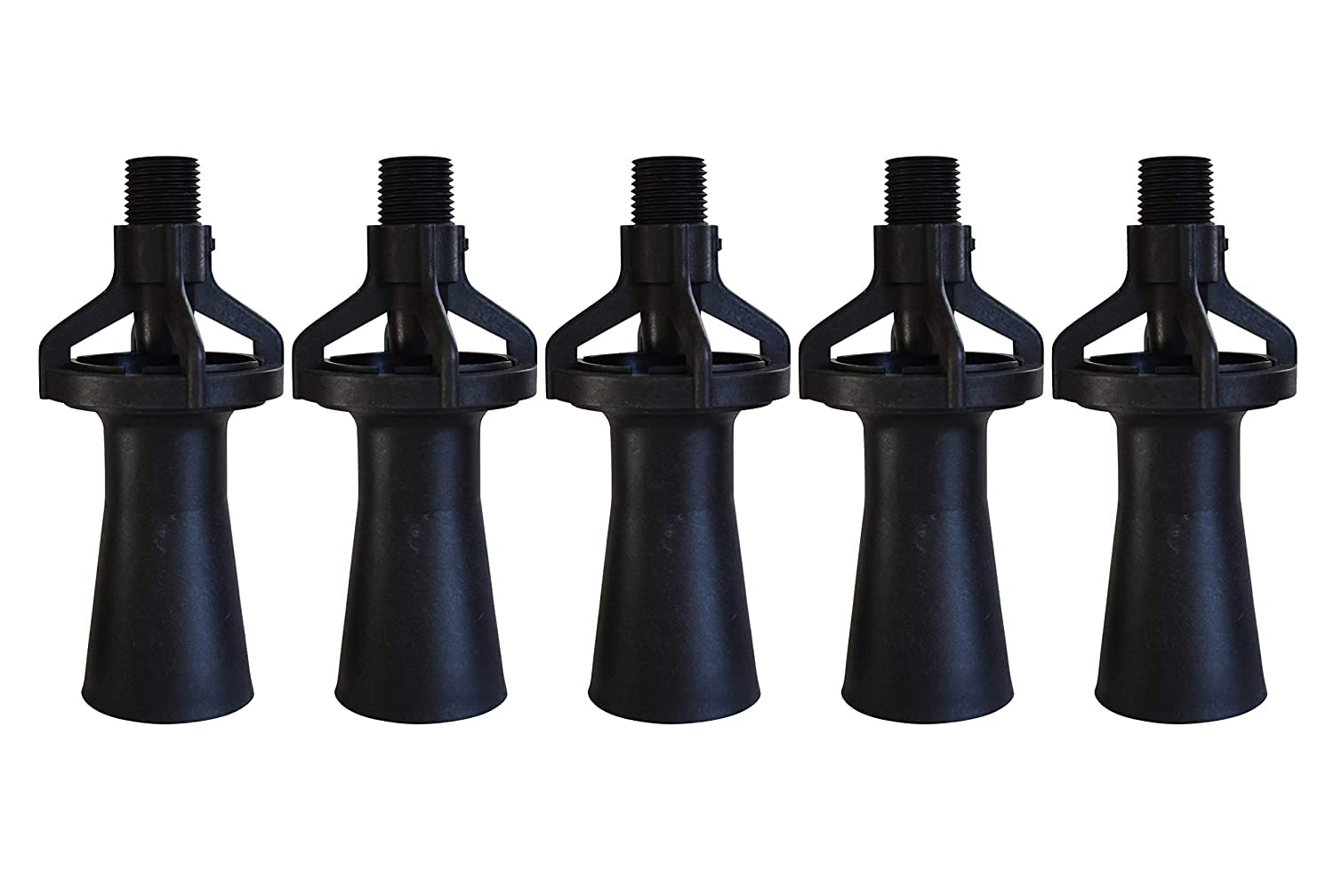Eductor Nozzle - NPT Fluid Mixing Eductors - Glass Reinforced Polypropylene - Minimal Maintenance and Clog Resistant Tank Mixing Agitation Nozzles - 1 inch (5 Count)