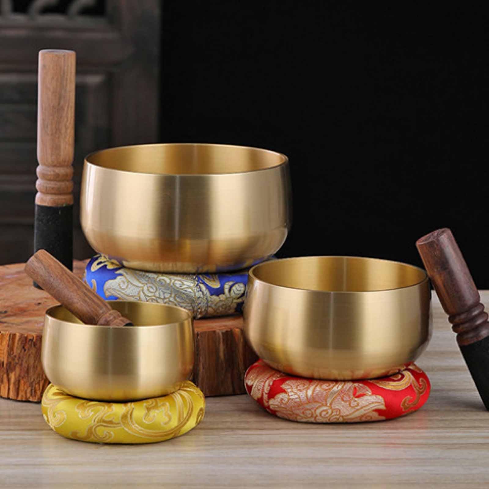 Ensemble de bols chantants tibétains pour la méditation, bol sonore de guérison des chakras avec bâton taraud, décoration spirituelle pour la méditation et le yoga